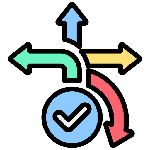 A colorful favicon with a checkmark in the center.