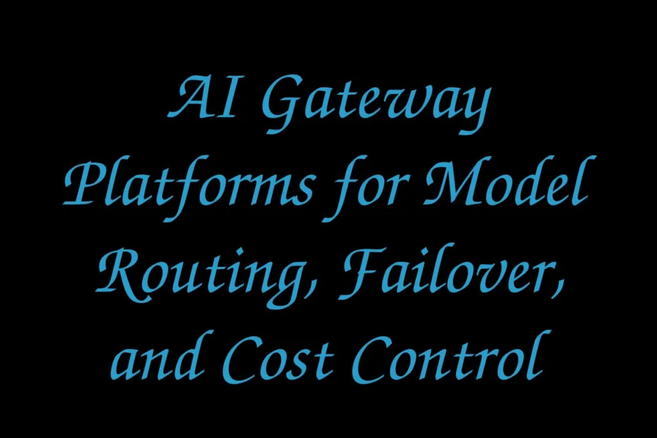 Ai Gateway Platforms For Model Routing Failover And Cost Control