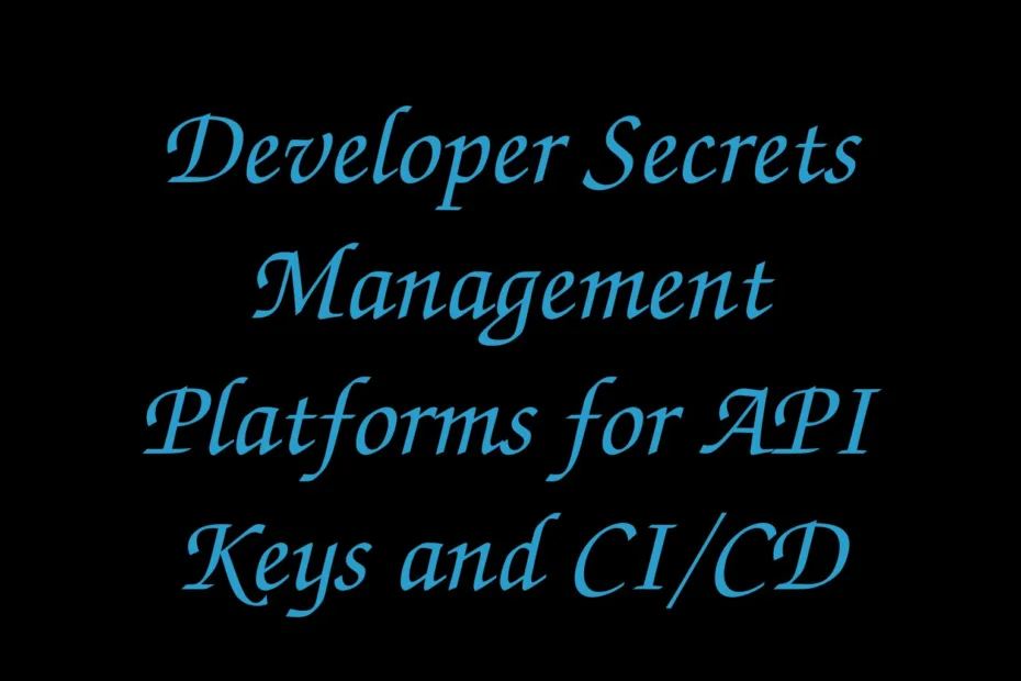 Developer Secrets Management Platforms For Api Keys And Ci Cd