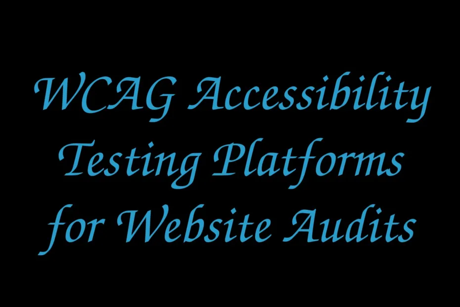 Wcag Accessibility Testing Platforms For Website Audits