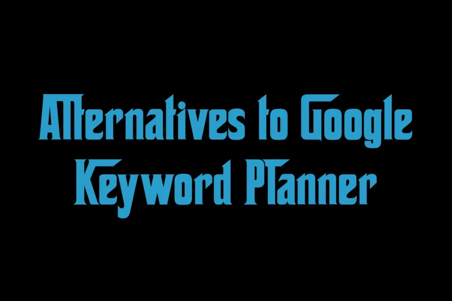 A laptop screen showing different keyword research tools for alternatives to Google Keyword Planner.